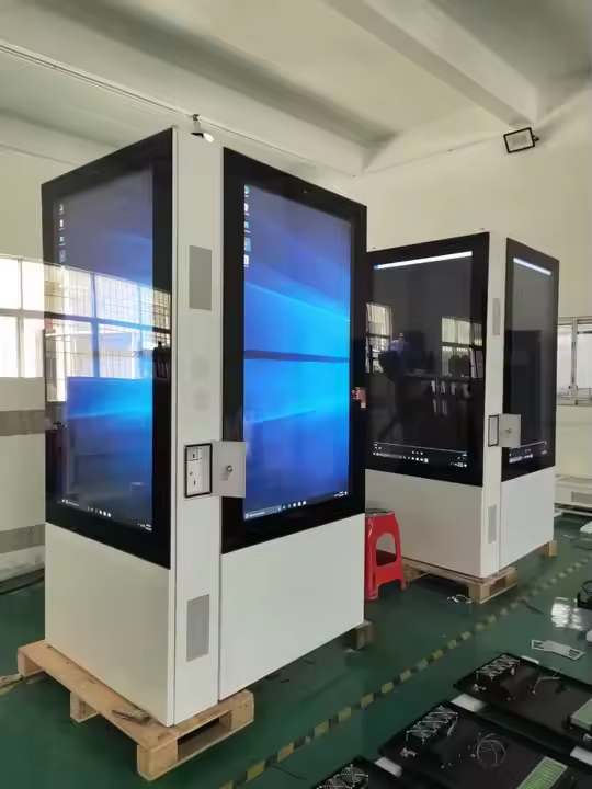 49 55 65 инчи отворено AG AR стакло 4K двострана дигитална сигнализација со 4G